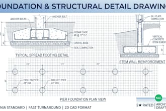 draft foundation and structural detail drawings