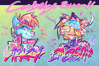 do furry badge, fursona furry headshot stickers ref sheet pfp furry art and icon
