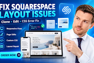 fix squarespace layout issues, clone or edit squarespace and css error