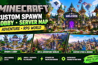 build a custom minecraft spawn minecraft lobby server map adventure rpg world