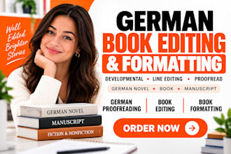 do german book editing and formatting developmental line editing proofread novel