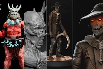 sculpt 3d action figure horror halloween miniature dnd character stl 3d printing