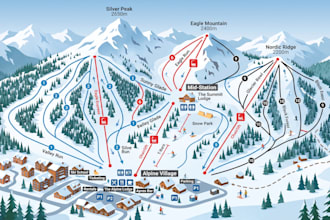 design ski resort maps, piste maps, resort maps and winter maps