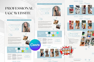 design canva website ugc portfolio website canva portfolio canva landing page