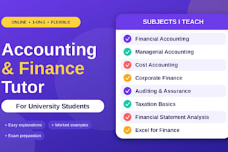 be your accounting and finance tutor for university students