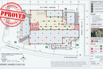 create building permit plans code compliance zoning egress life safety drawings