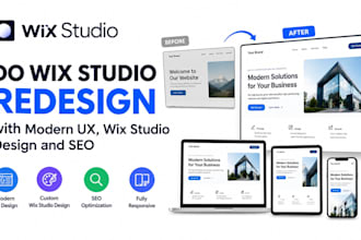 do wix studio redesign with modern UX, wix studio design and SEO