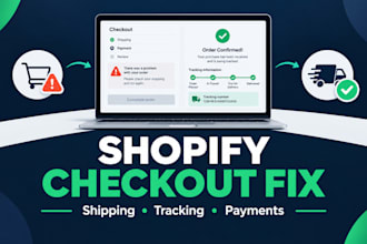 audit and fix shopify checkout, shipping, and purchase tracking issues