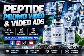 create peptide promo video and peptide video ads for peptide marketing