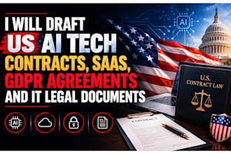draft US ai tech contract, saas, gdpr agreements and US IT legal documents