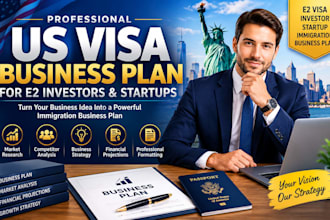 write US visa immigration business plan for e2 investors and startups