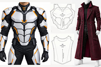 create custom cosplay sewing patterns eva foam armor patterns and helmet pattern