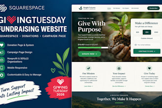 build a squarespace givingtuesday fundraising website