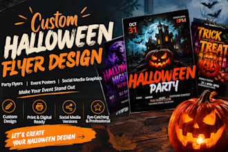 design a custom halloween flyer party flyer and event poster