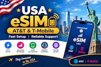 enable USA att and t mobile esim setup