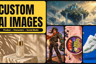 create custom ai product photos, characters and social media images