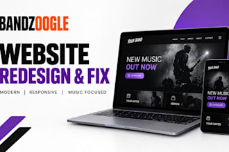 redesign and fix your bandzoogle music website
