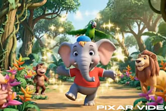 create 3d animated character 3d ai pixar animation video ai pixar style
