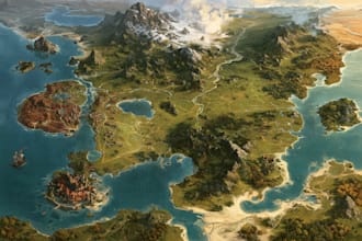 draw fantasy map illustration  world map design