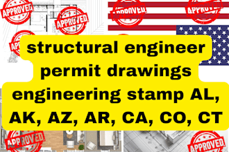 structural engineer permit drawings engineering stamp al, ak, az, ar, ca, co, ct