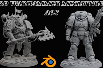 sculpt custom 3d warhammer miniature 40k dnd tabletop aos model for 3d printing