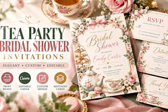 design tea party bridal shower invitation elegant and customs