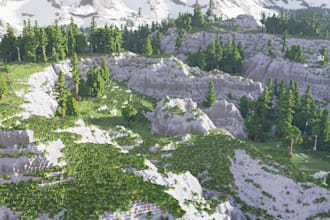 build a custom minecraft map, world, environment, and mountain terrain