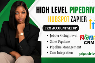 setup jobber ghl automation, hubspot zoho pipedrive CRM integration expert