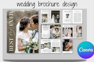 design wedding venue brochure, wedding photography brochure in canva