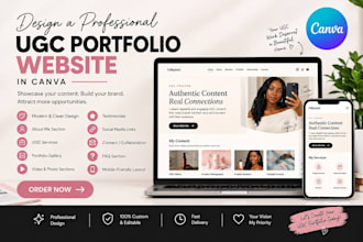 design a professional ugc portfolio website in canva