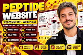 build research peptide website woocommerce biotech supplement store