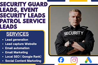 build lead funnel and website for security guard patrol companies event security
