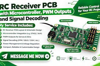 design rc receiver pcb with microcontroller, pwm outputs and signal decoding
