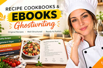 create and ghostwrite recipe cookbooks and ebooks