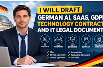 draft german ai, saas, gdpr, technology contracts and IT legal documents