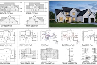 create architectural permit drawings, 2d floor plans, house plans, autocad