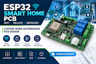 design esp32 smart home automation pcb with relay and sensors