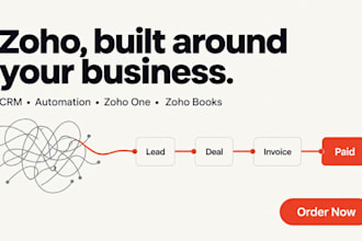 do zoho crm setup, automation, zoho one integration and zoho books