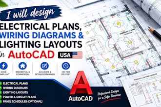 design electrical plans, wiring diagrams and lighting layouts in autocad USA