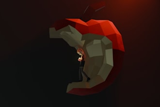 create a low poly 3d illustration for your album or book