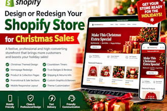 design or redesign your shopify store for christmas sales