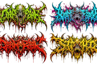 design death metal, brutal, slam metal and goregrind logo