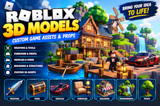 create custom roblox 3d models, props and game assets in blender