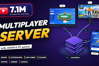 develop complex server multiplayer web, mobile or PC game