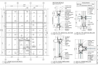 create aluminum storefront and commercial glazing shop drawings