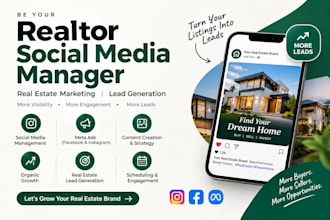 be your realtor social media manager, real estate marketing, lead generation