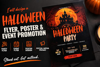 design a halloween flyer poster and event promotion