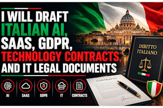 draft italian ai, saas, gdpr, technology contracts and IT legal documents