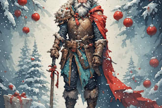 draw christmas card, invitation with watercolor