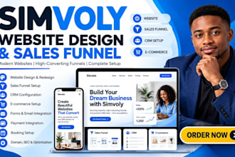 design, redesign, or build a professional simvoly website and sales funnel